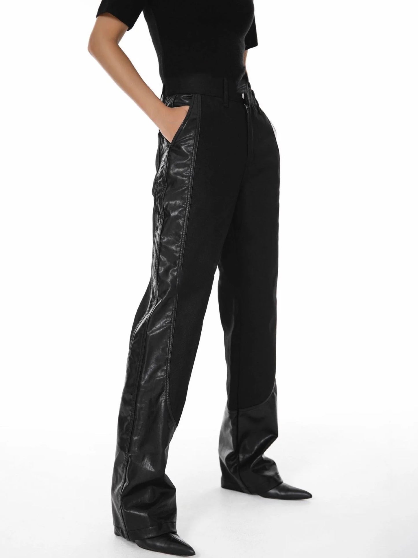 Side Leather Pants